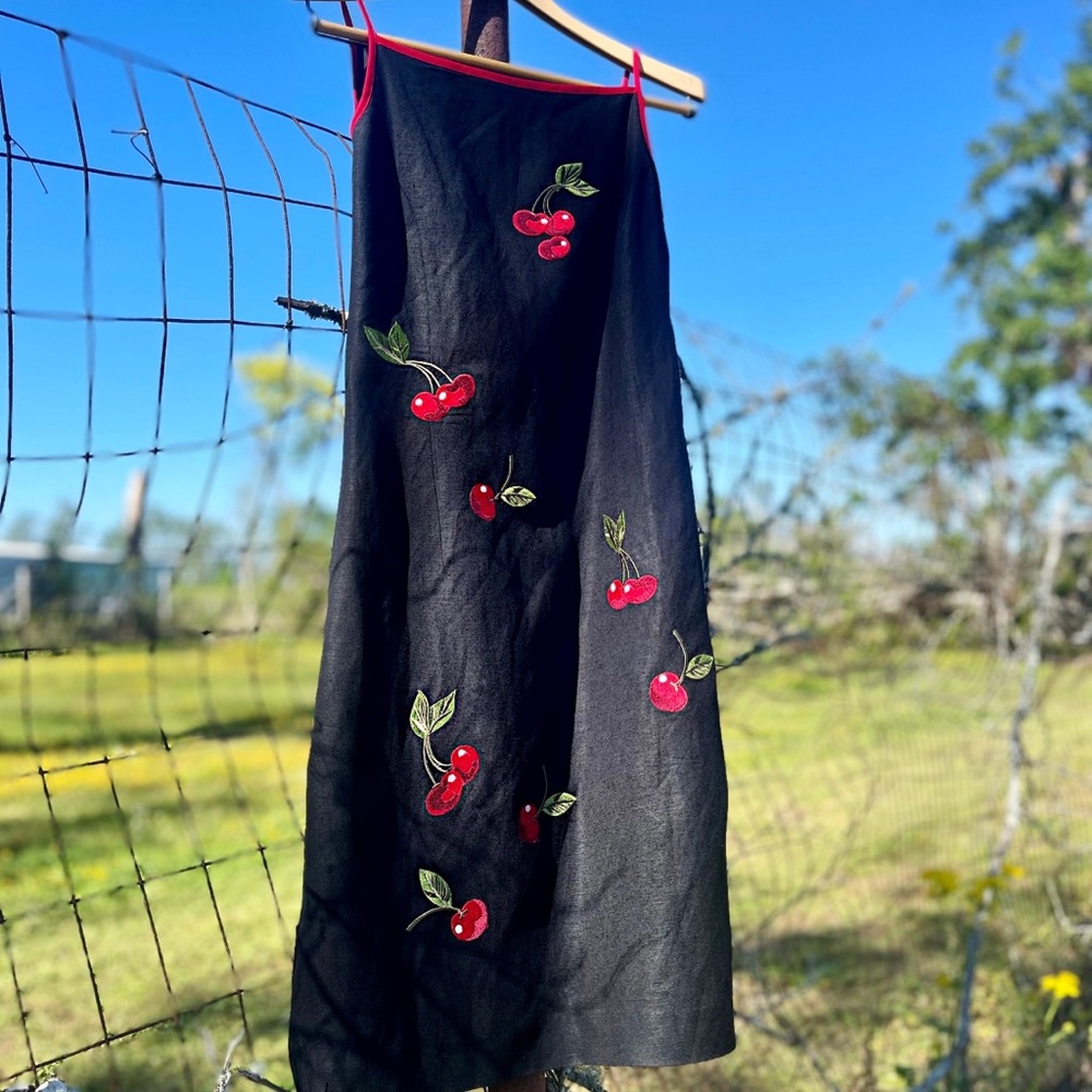 ✨SOLD ON IG✨VTG Cherry Dress Jessica Howard SZ 10